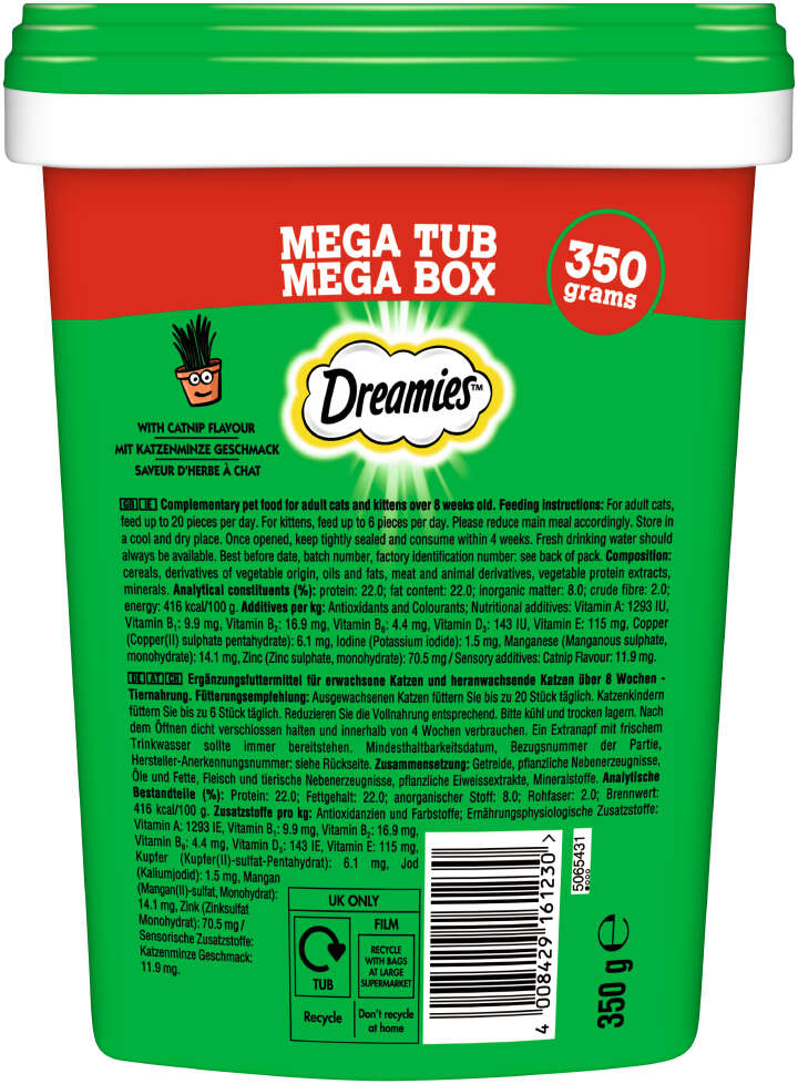 Dreamies Katzenleckerlis Mega Box mit Katzenminze-Geschmack